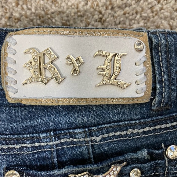 R&L Jeans Sz 7 Embellished rhinestone Pockets - Picture 2 of 14